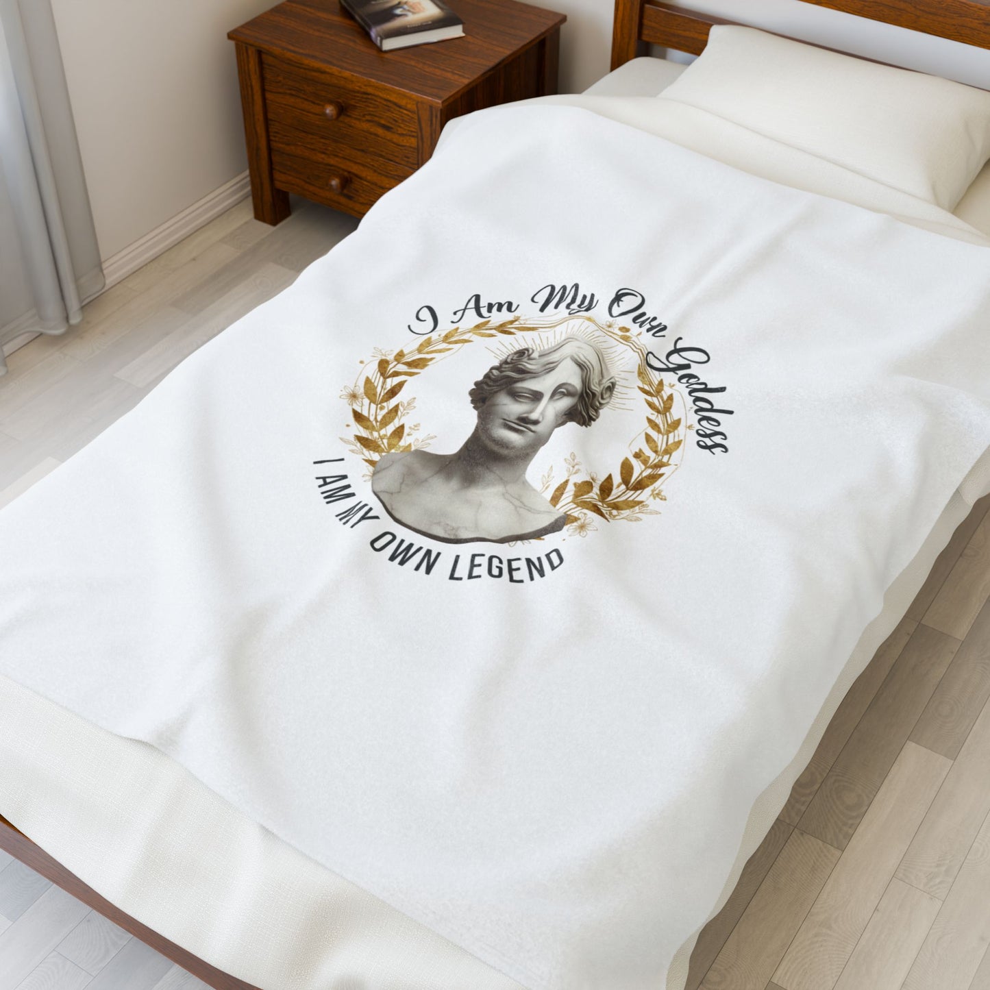 Velveteen Plush Blanket " I am my own Goddess. I am my own legend"