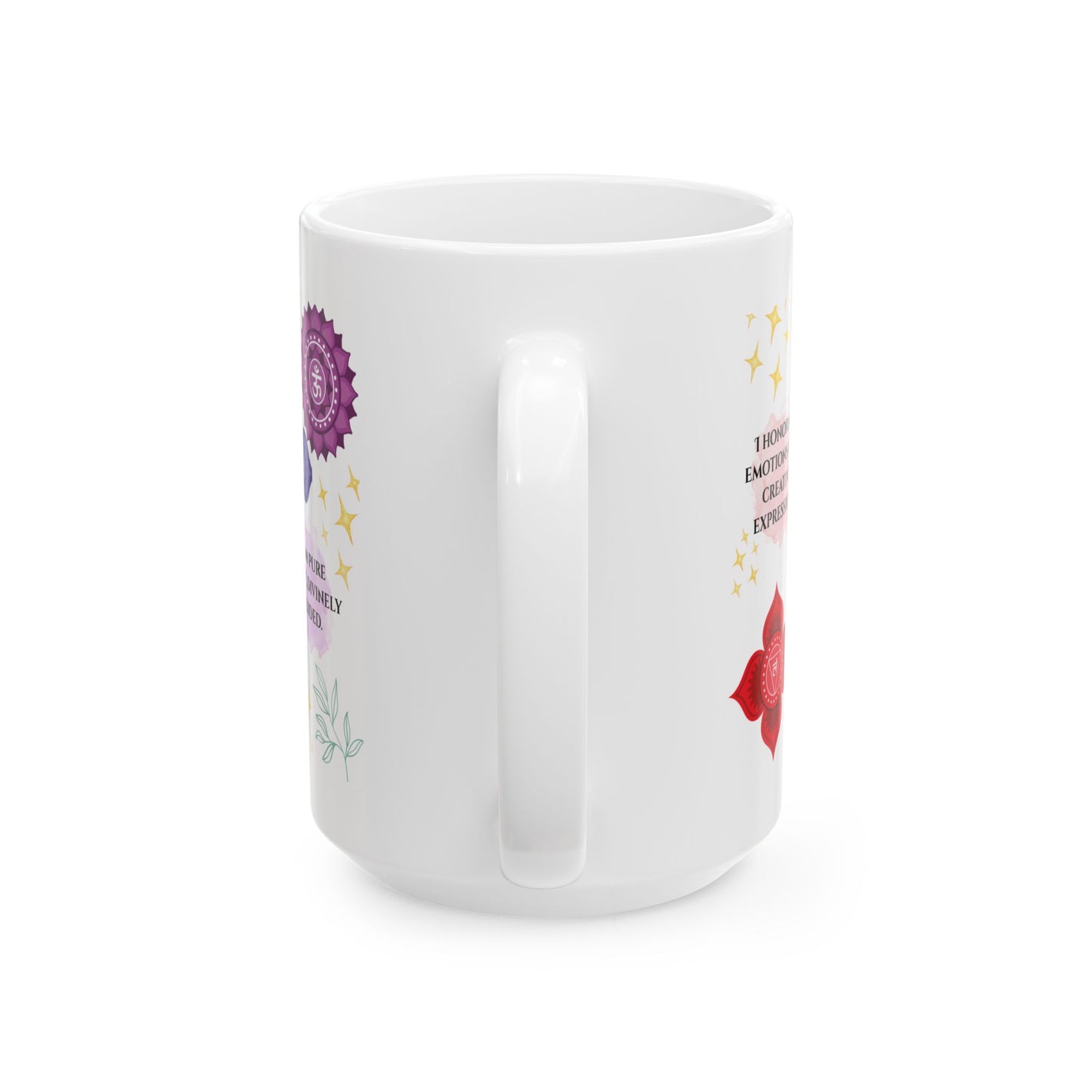 Chakra Affirmation Ceramic Mug — 11oz & 15oz Mindfulness Coffee Cup