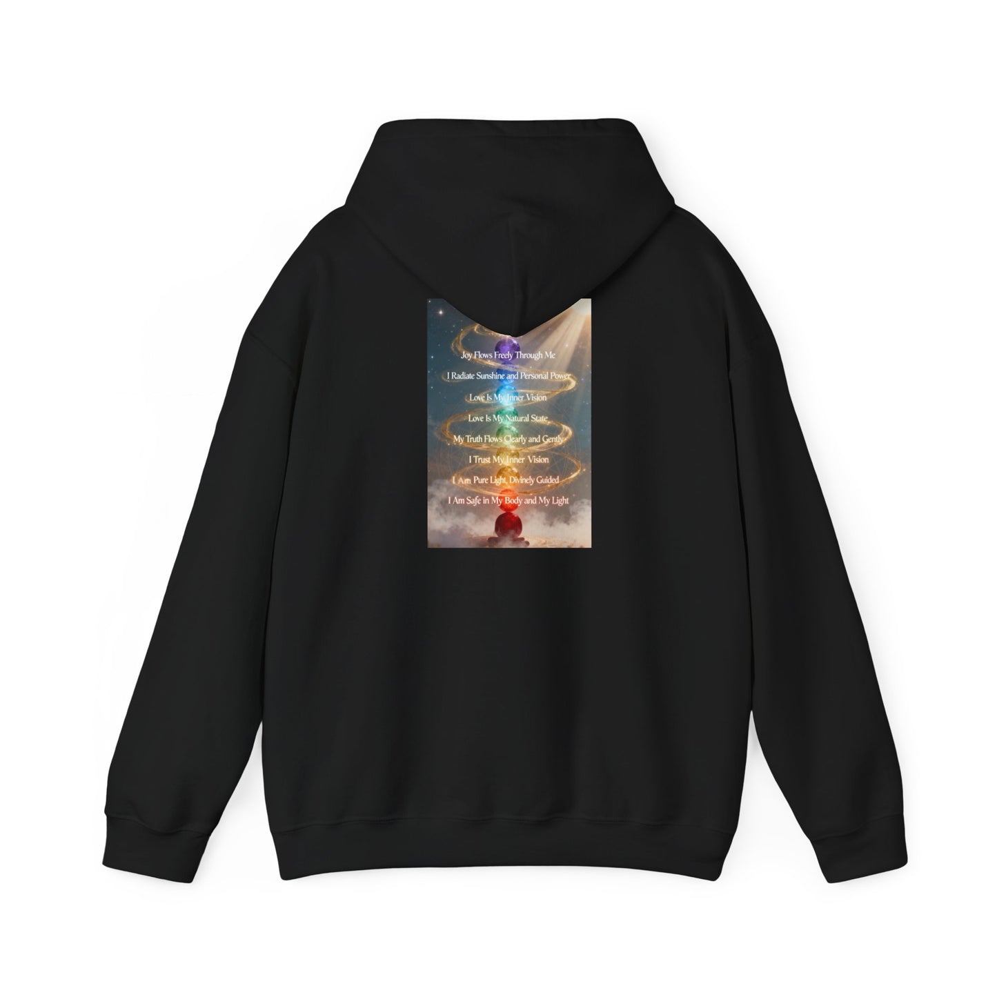 Aligned AF Hoodie | Chakra Spiral Meditation Back Graphic