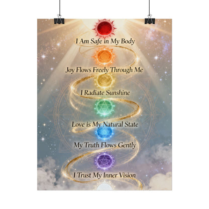 Chakra Affirmation Rolled Poster — Spiritual Wall Art