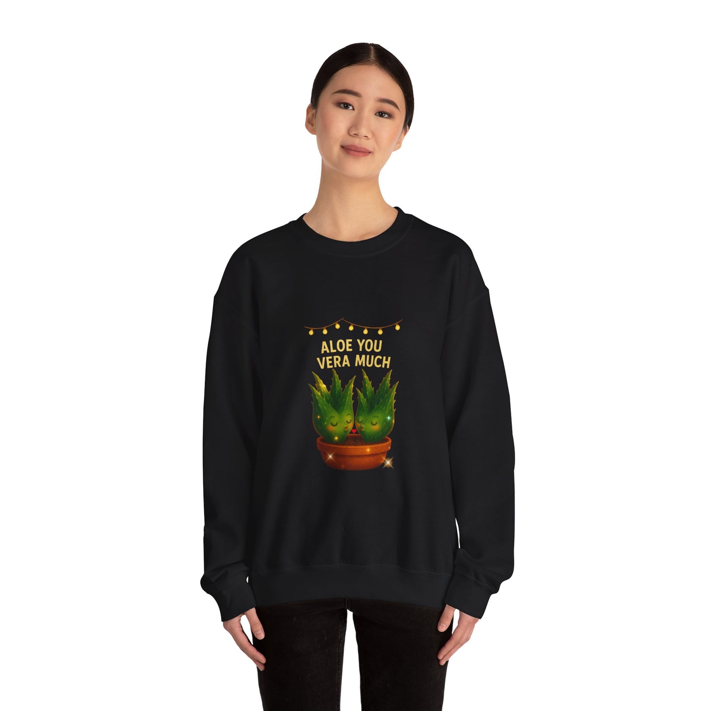 "Aloe You Vera Much" Sweatshirt — Cute Potted Succulent Crewneck Gift