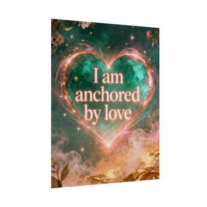 I am anchored by Love - Rolled Poster | Heart Affirmation Art Print
