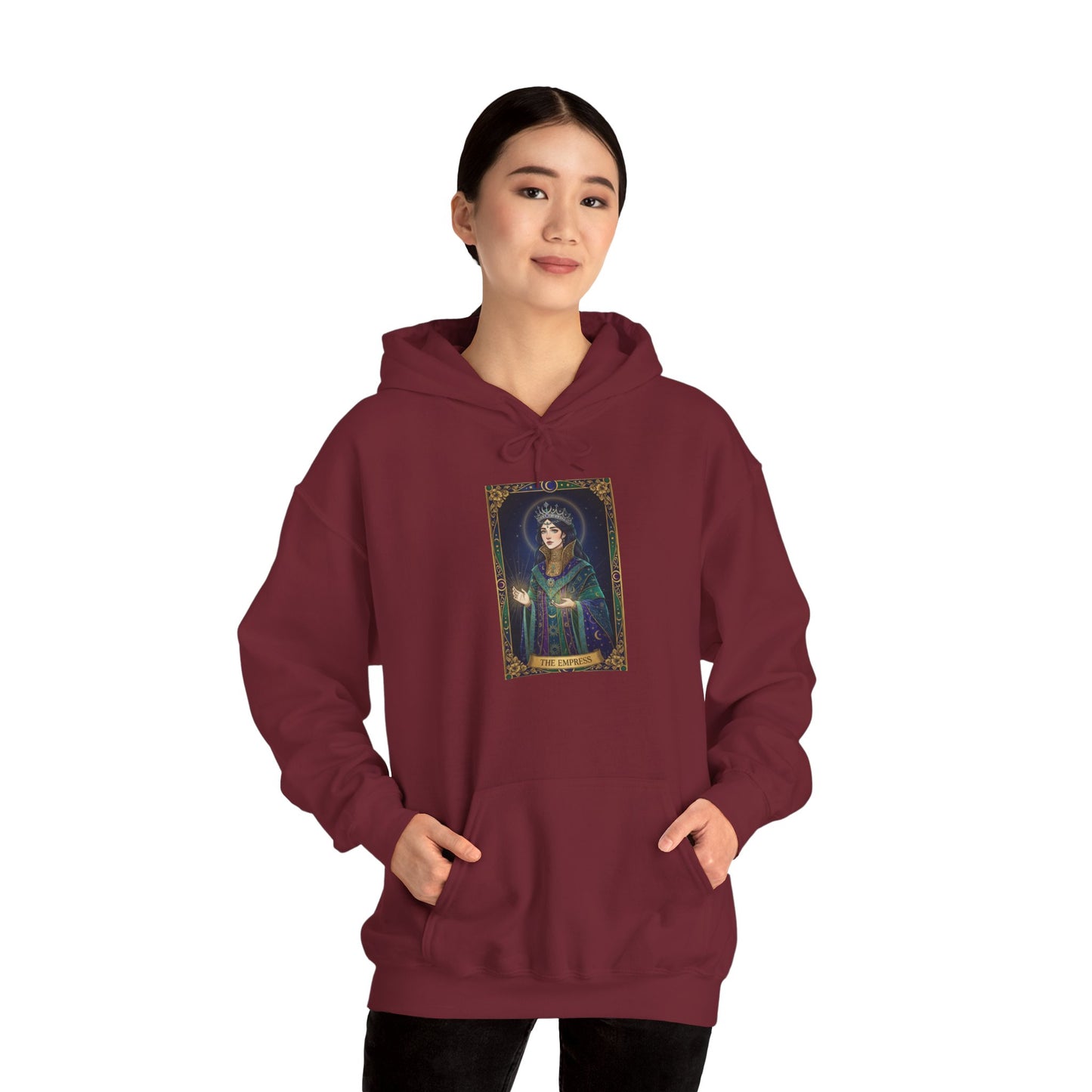 Empress Arcana Portrait Tarot Hoodie | classic tarot style, modern tarot apparel