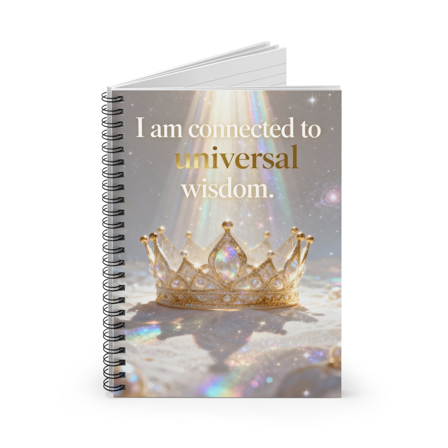 Affirmation Inspirational Spiral Notebook — "I am connected to universal wisdom"