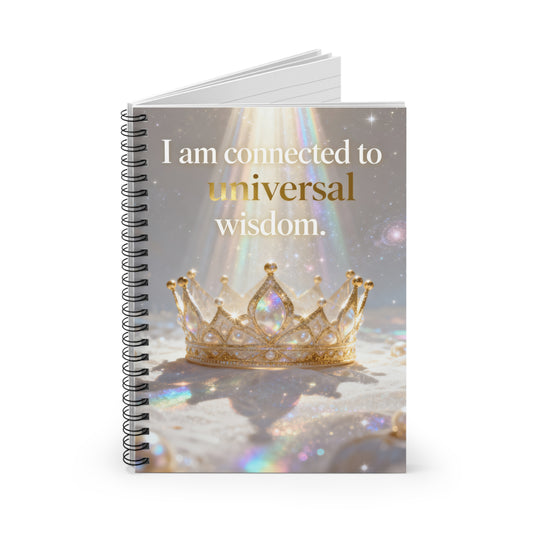 Affirmation Inspirational Spiral Notebook — "I am connected to universal wisdom"