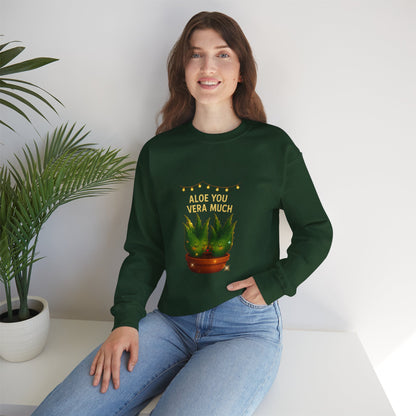 "Aloe You Vera Much" Sweatshirt — Cute Potted Succulent Crewneck Gift