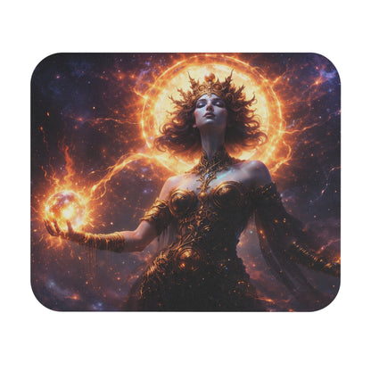 Solar Goddess Mouse Pad — Fantasy Cosmic Desk Mat — Gamers & Artists
