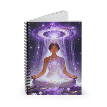 Meditation Notebook — Cosmic Crown Chakra Spiral Journal