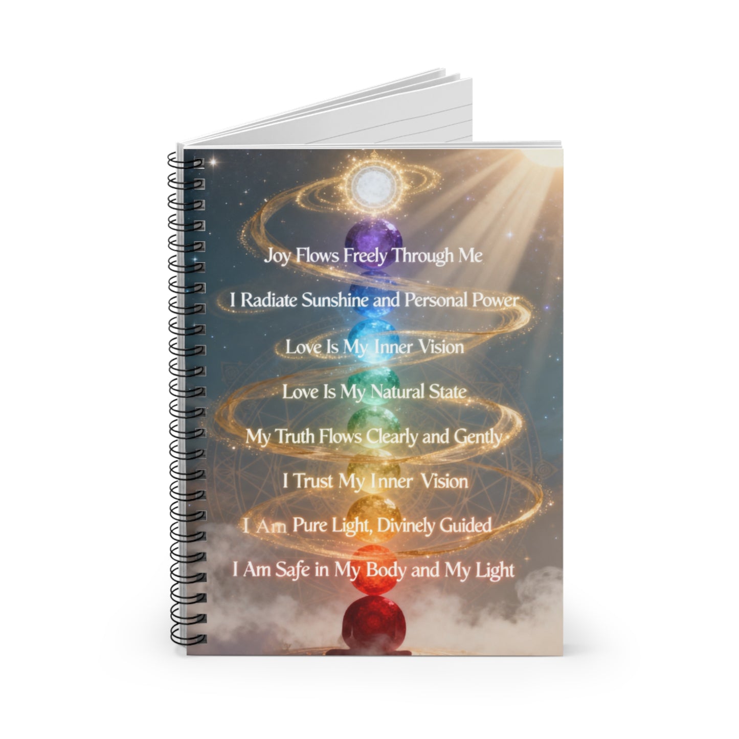 Chakra Affirmations Notebook Spiral Notebook | Spiritual Healing, Positive Mantras