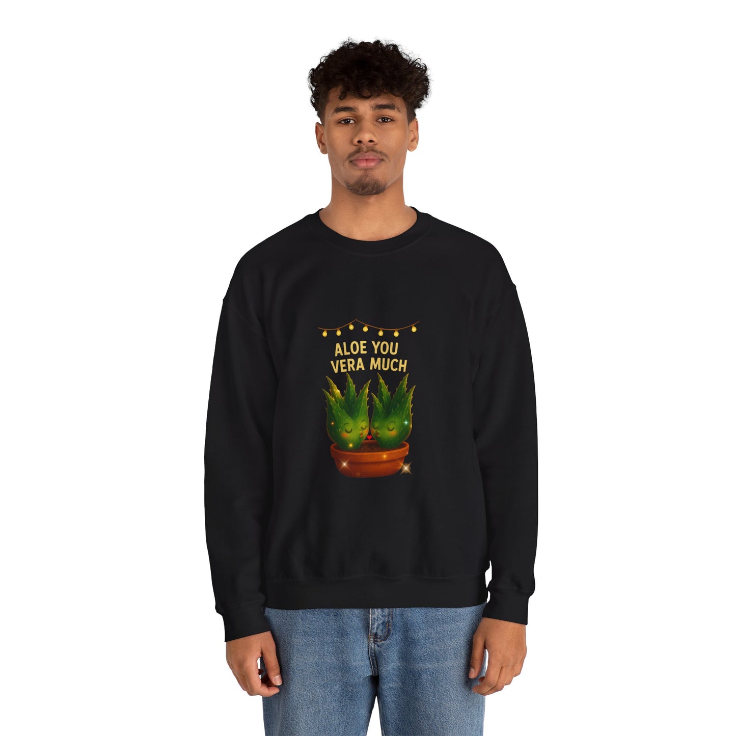 "Aloe You Vera Much" Sweatshirt — Cute Potted Succulent Crewneck Gift