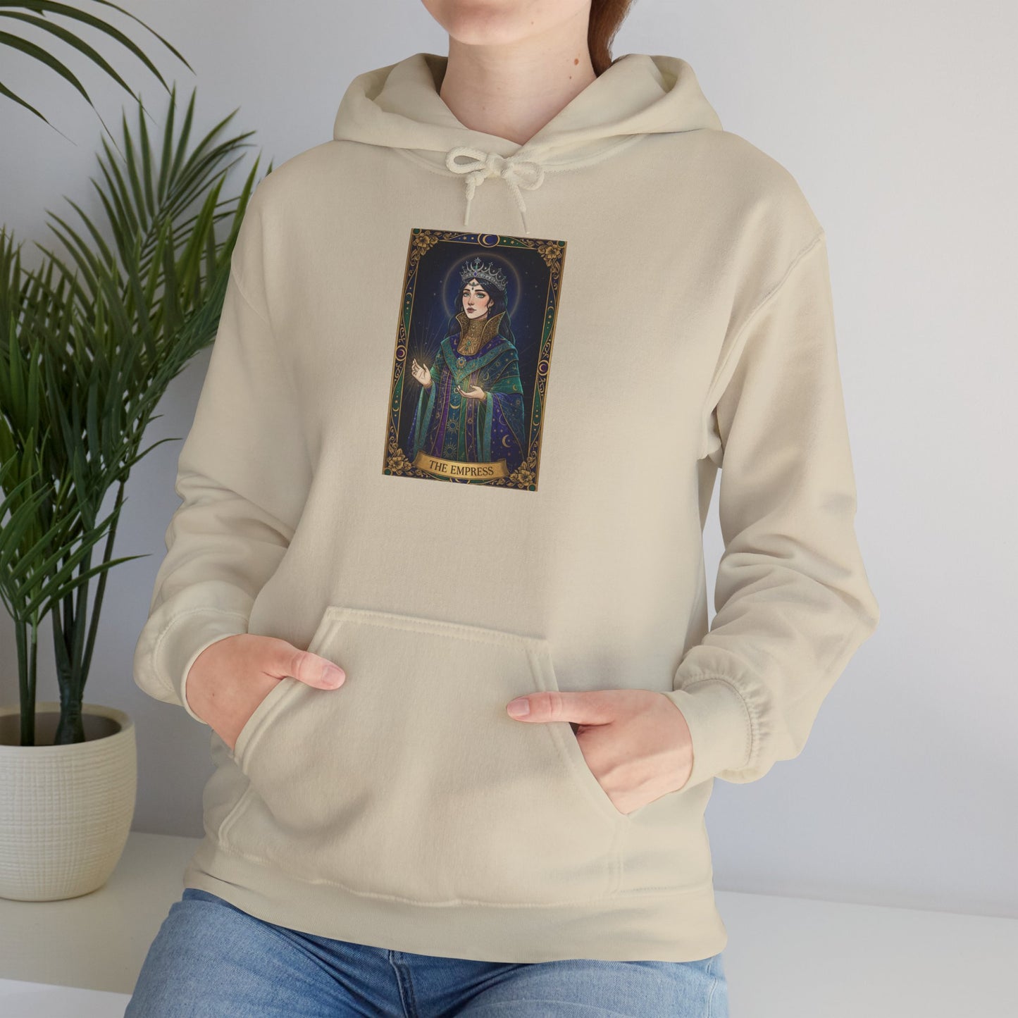 Empress Arcana Portrait Tarot Hoodie | classic tarot style, modern tarot apparel