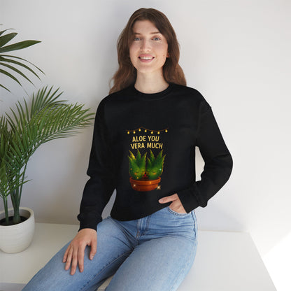 "Aloe You Vera Much" Sweatshirt — Cute Potted Succulent Crewneck Gift