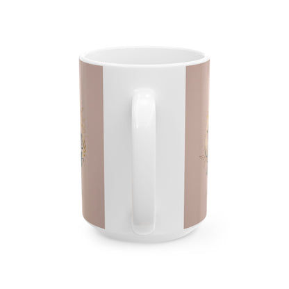 Inspirational Ceramic Mug – "I Am My Own Goddess" Script Floral Design (11oz, 15oz)