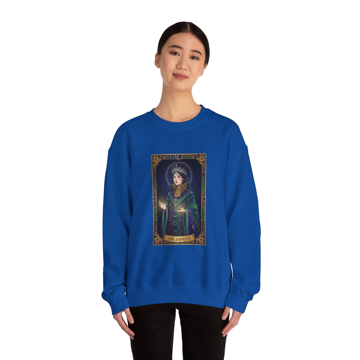 Mystic Empress Tarot Crewneck Sweatshirt | classic tarot style, modern tarot apparel