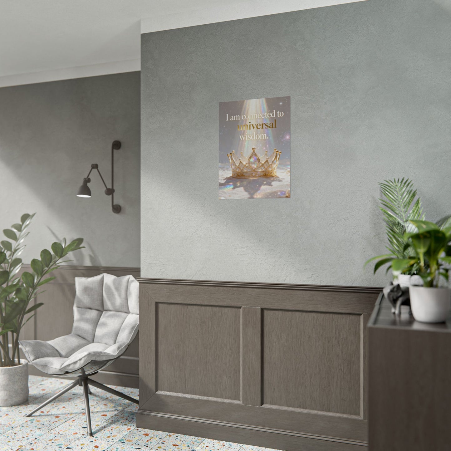 Rolled Poster — "I Am Connected to Universal Wisdom" Inspirational Wall Art