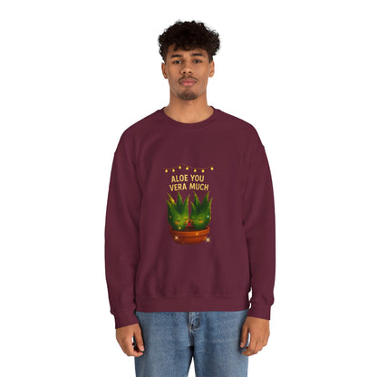 "Aloe You Vera Much" Sweatshirt — Cute Potted Succulent Crewneck Gift