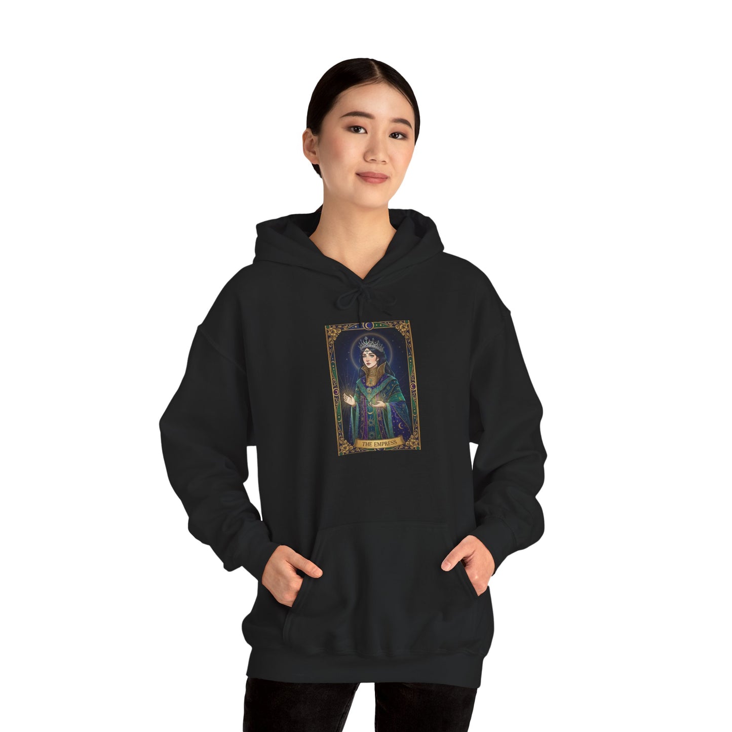 Empress Arcana Portrait Tarot Hoodie | classic tarot style, modern tarot apparel