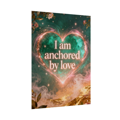 I am anchored by Love - Rolled Poster | Heart Affirmation Art Print