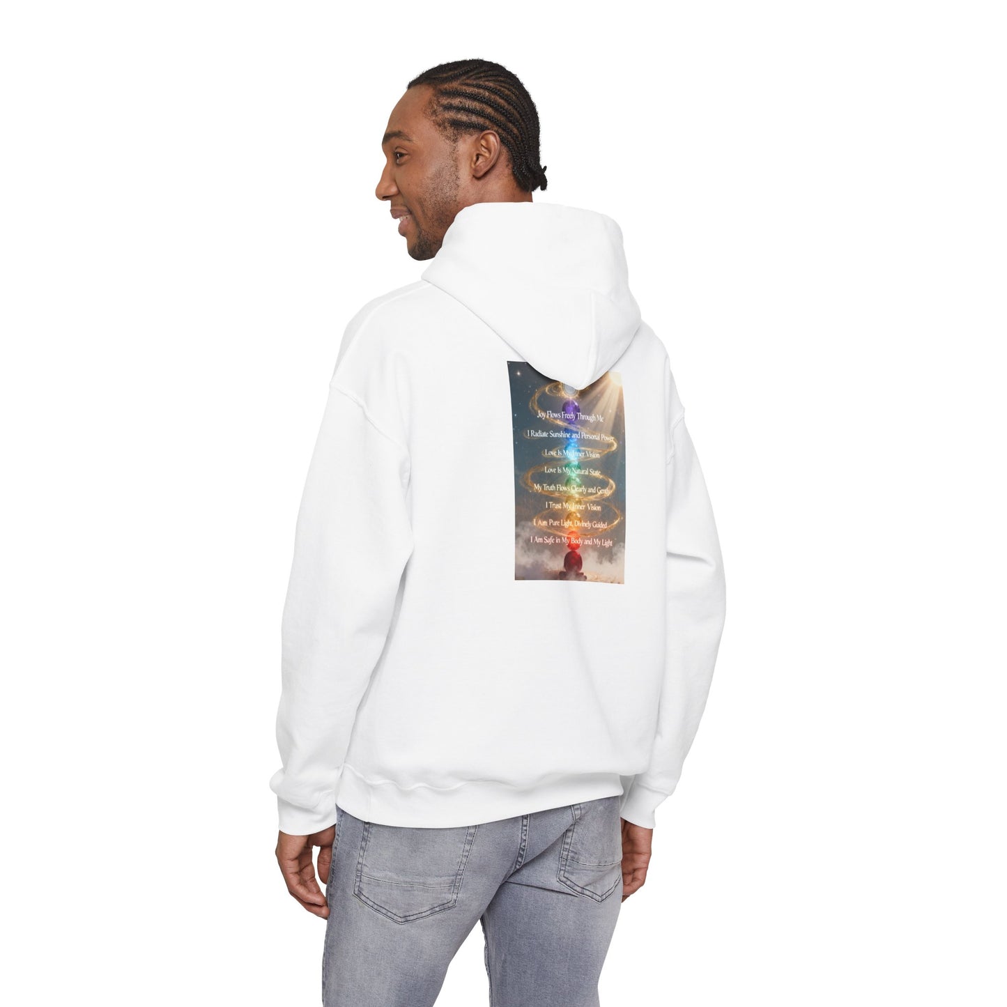 Aligned AF Hoodie | Chakra Spiral Meditation Back Graphic
