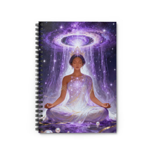 Meditation Notebook — Cosmic Crown Chakra Spiral Journal