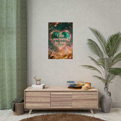 I am anchored by Love - Rolled Poster | Heart Affirmation Art Print